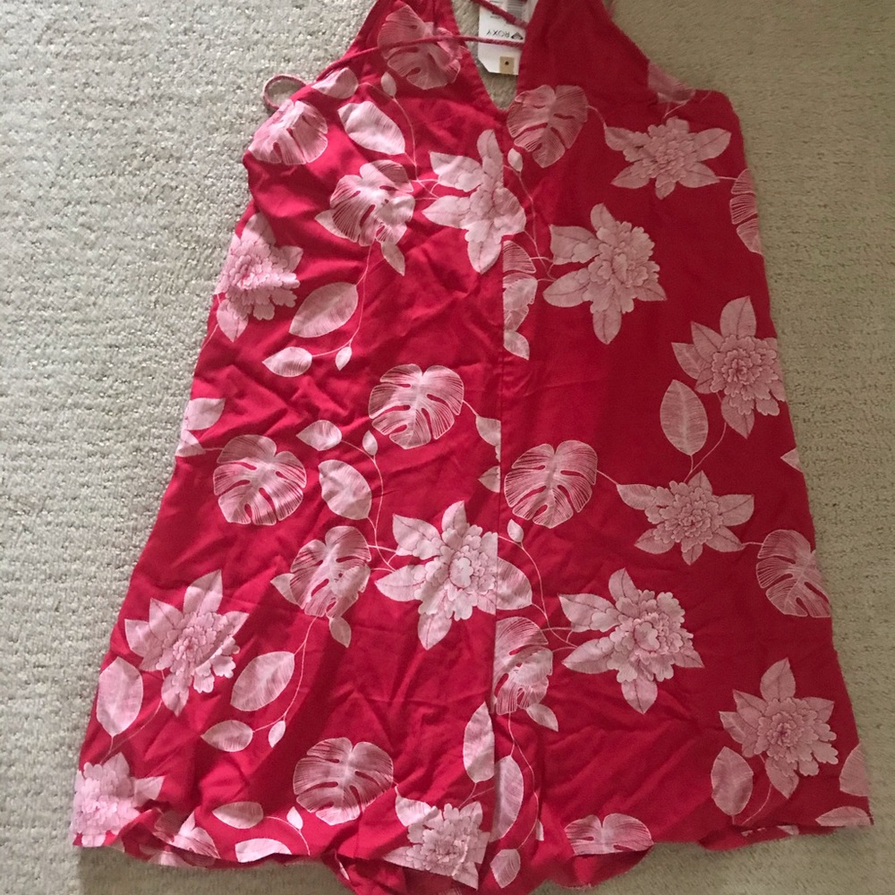 ROXY red halter cover up Size M